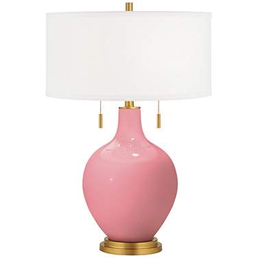 Color Plus Toby Brass 28" High Haute Pink Table Lamp
