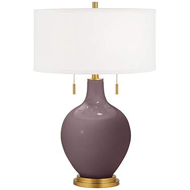 Color Plus Toby Brass 28" High Poetry Plum Purple Table Lamp