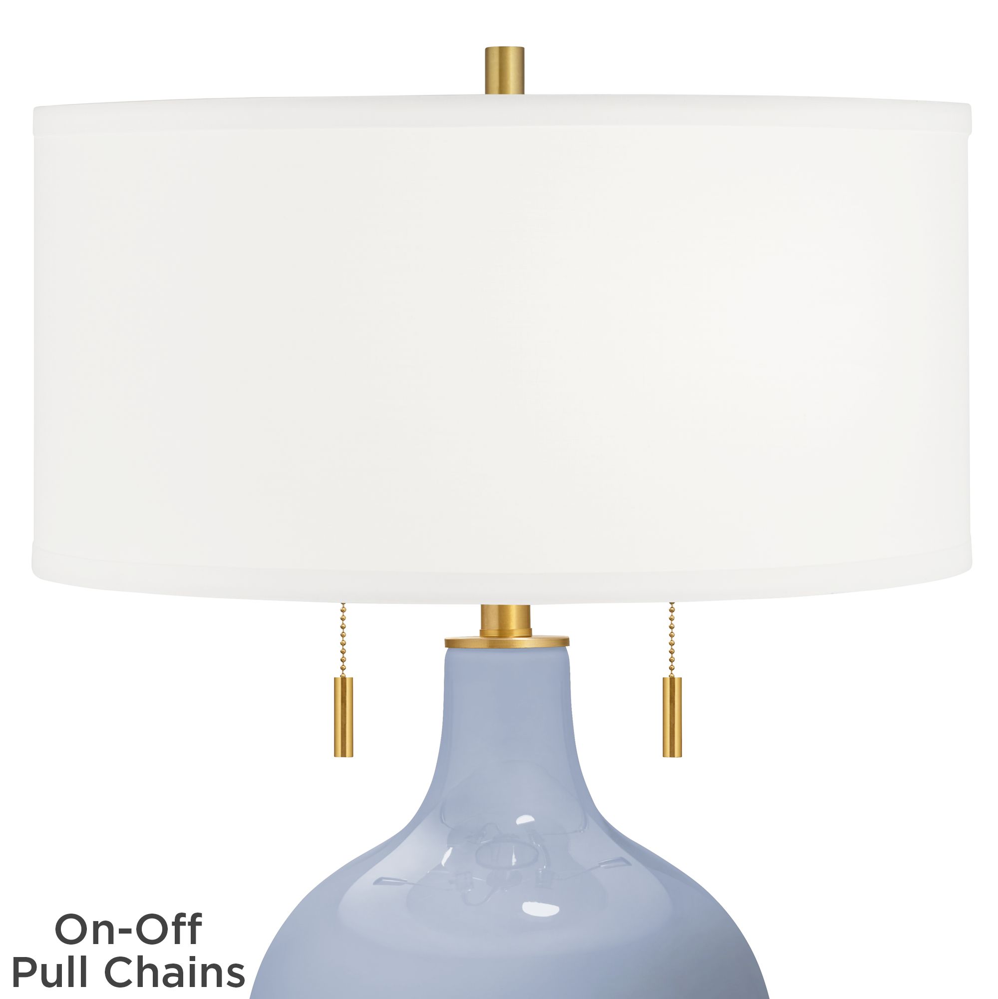 Image 2 Color Plus Toby Brass 28" Blue Sky Glass Table Lamp more views