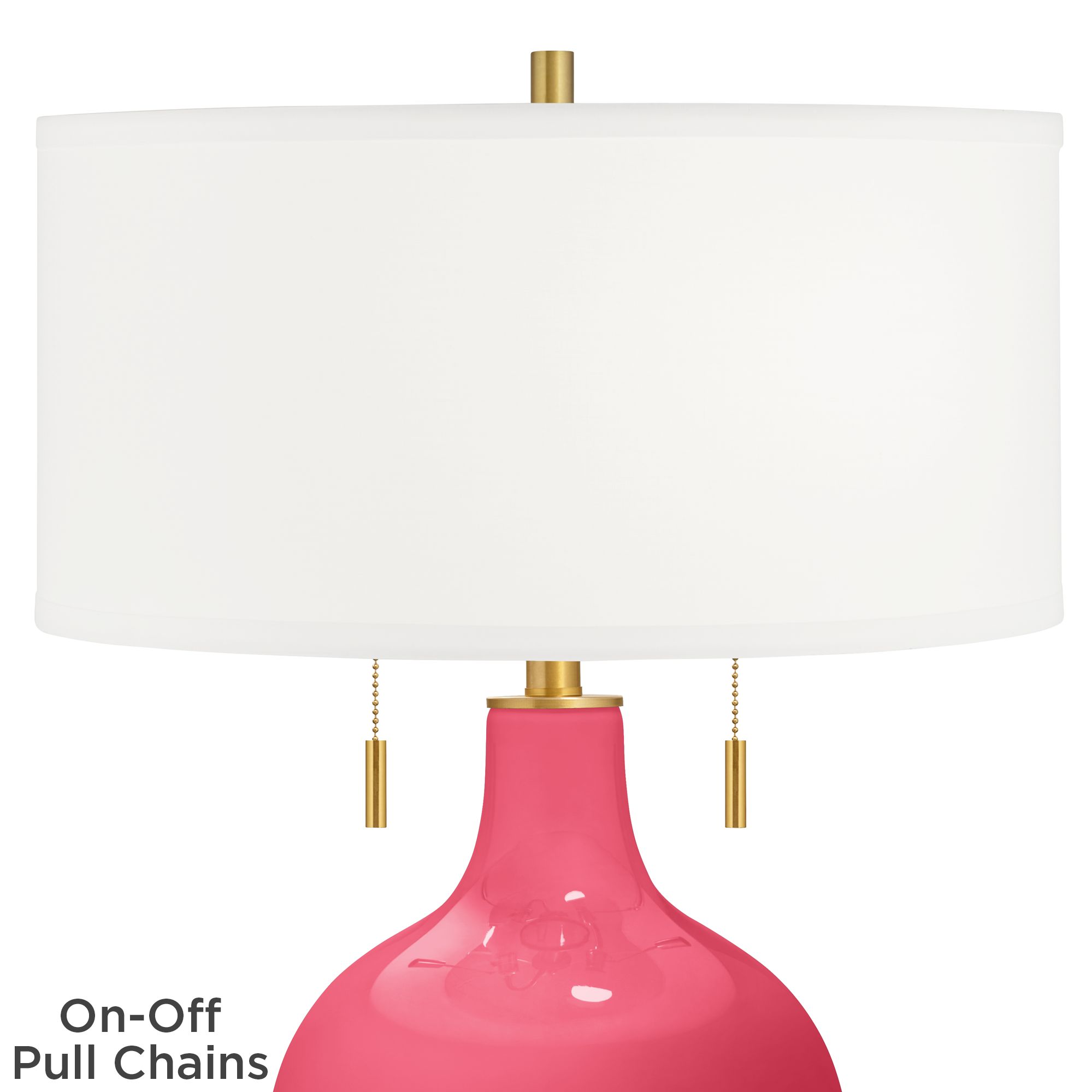 Image 2 Color Plus Toby Brass 28" Eros Pink Glass Table Lamp more views