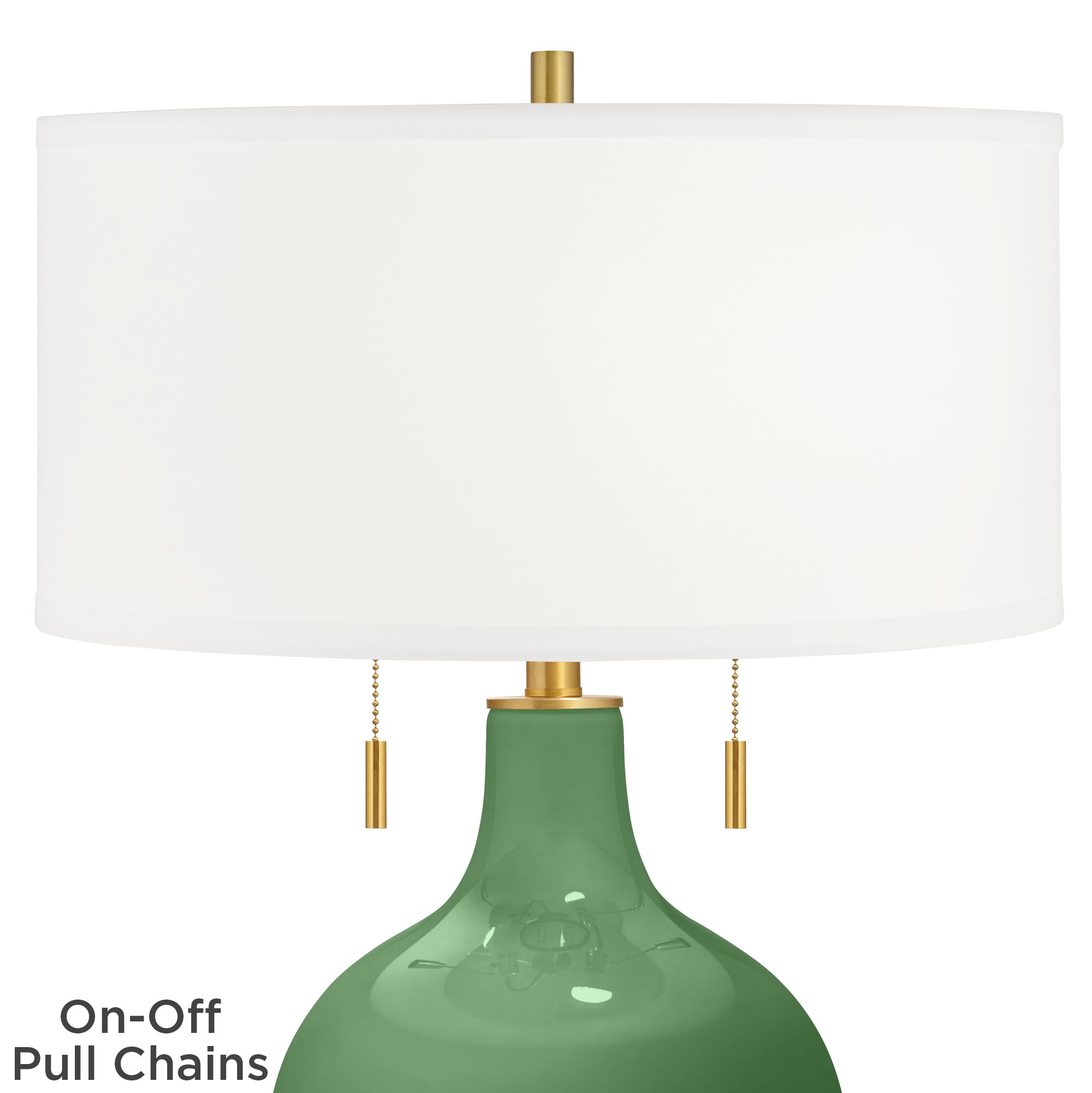 Image 2 Color Plus Toby Brass 28" Garden Grove Green Glass Table Lamp more views
