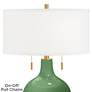 2_Color Plus Toby Brass 28" Garden Grove Green Glass Table Lamp more views