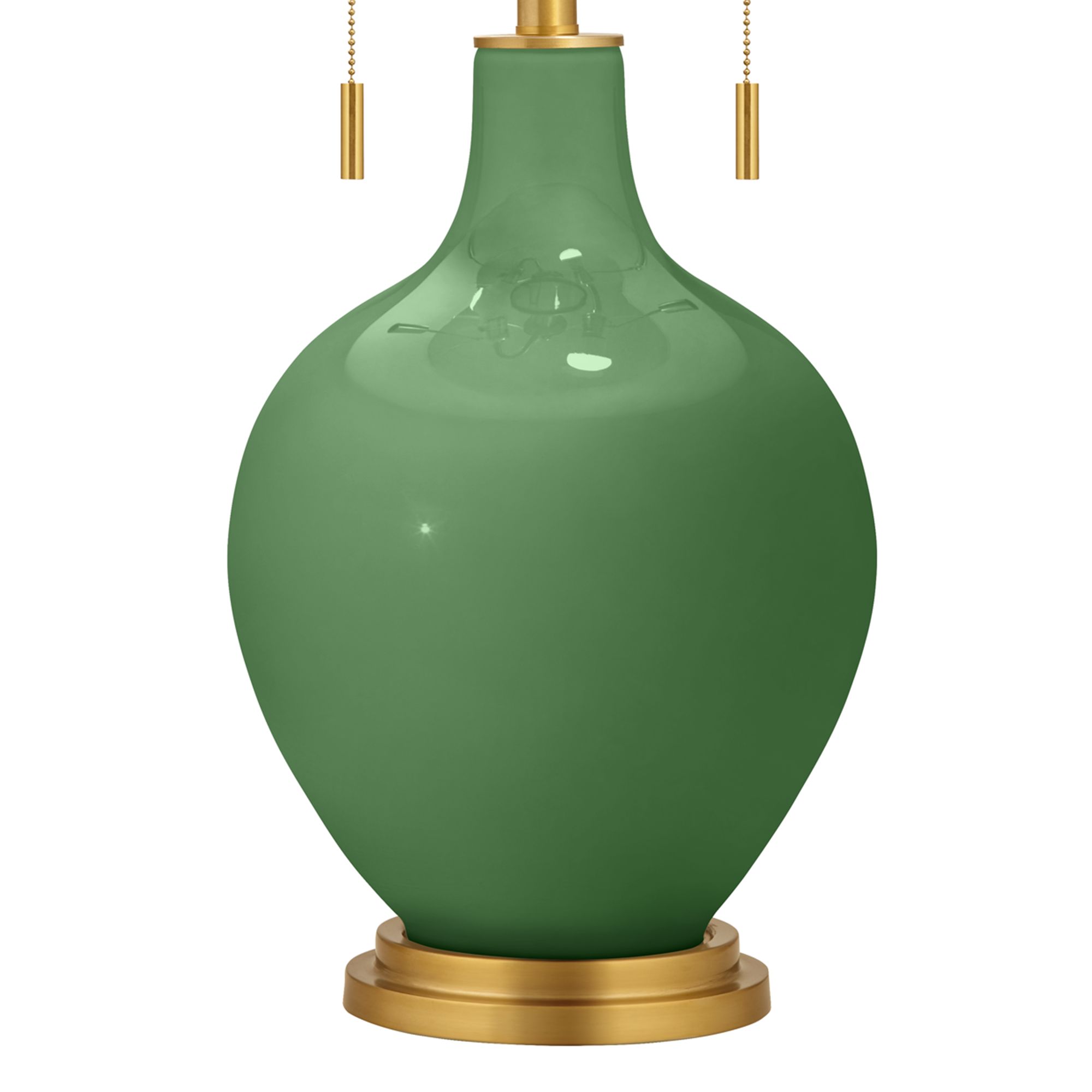 Image 3 Color Plus Toby Brass 28" Garden Grove Green Glass Table Lamp more views