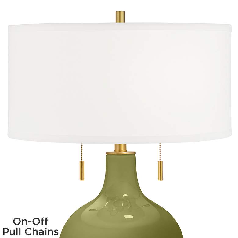 Image 2 Color Plus Toby Brass 28" Glass Rural Green Table Lamp more views