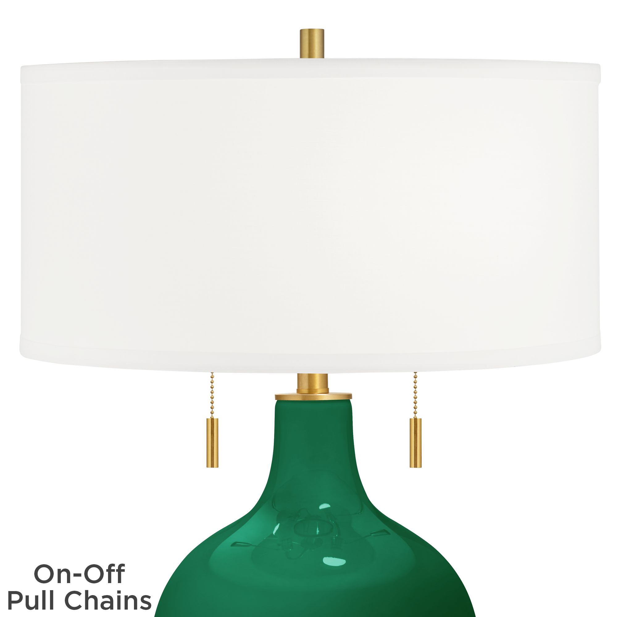 Image 2 Color Plus Toby Brass 28" Greens Glass Table Lamp more views