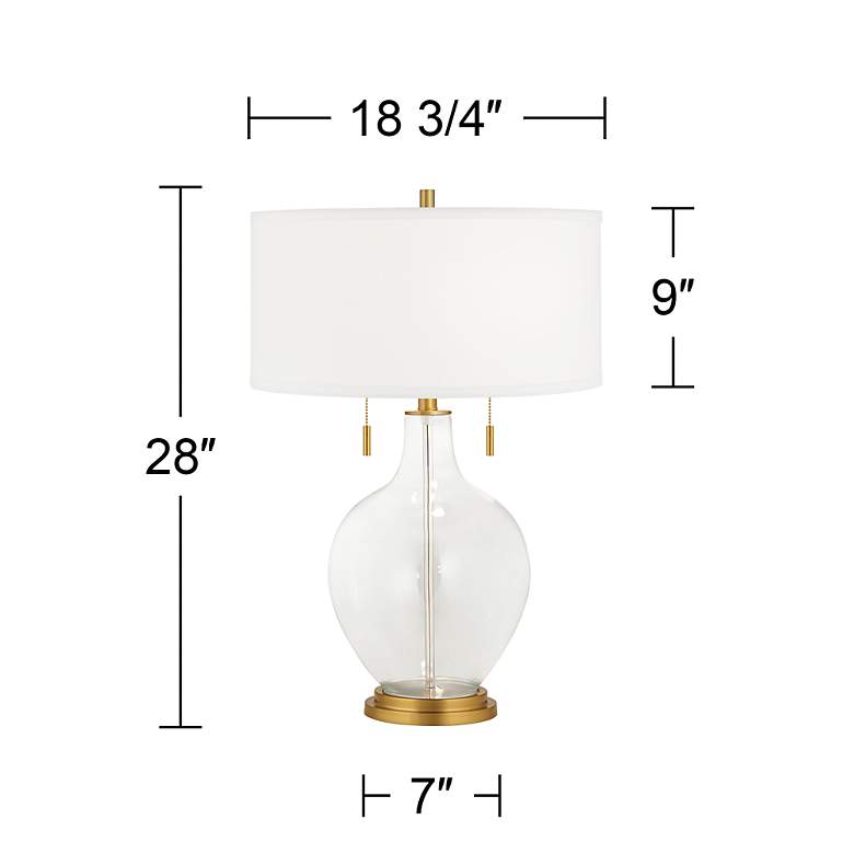 Image 3 Color Plus Toby Brass 28 inch Greens Glass Table Lamp more views