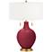 Color Plus Toby Brass 28" High Antique Red Table Lamp