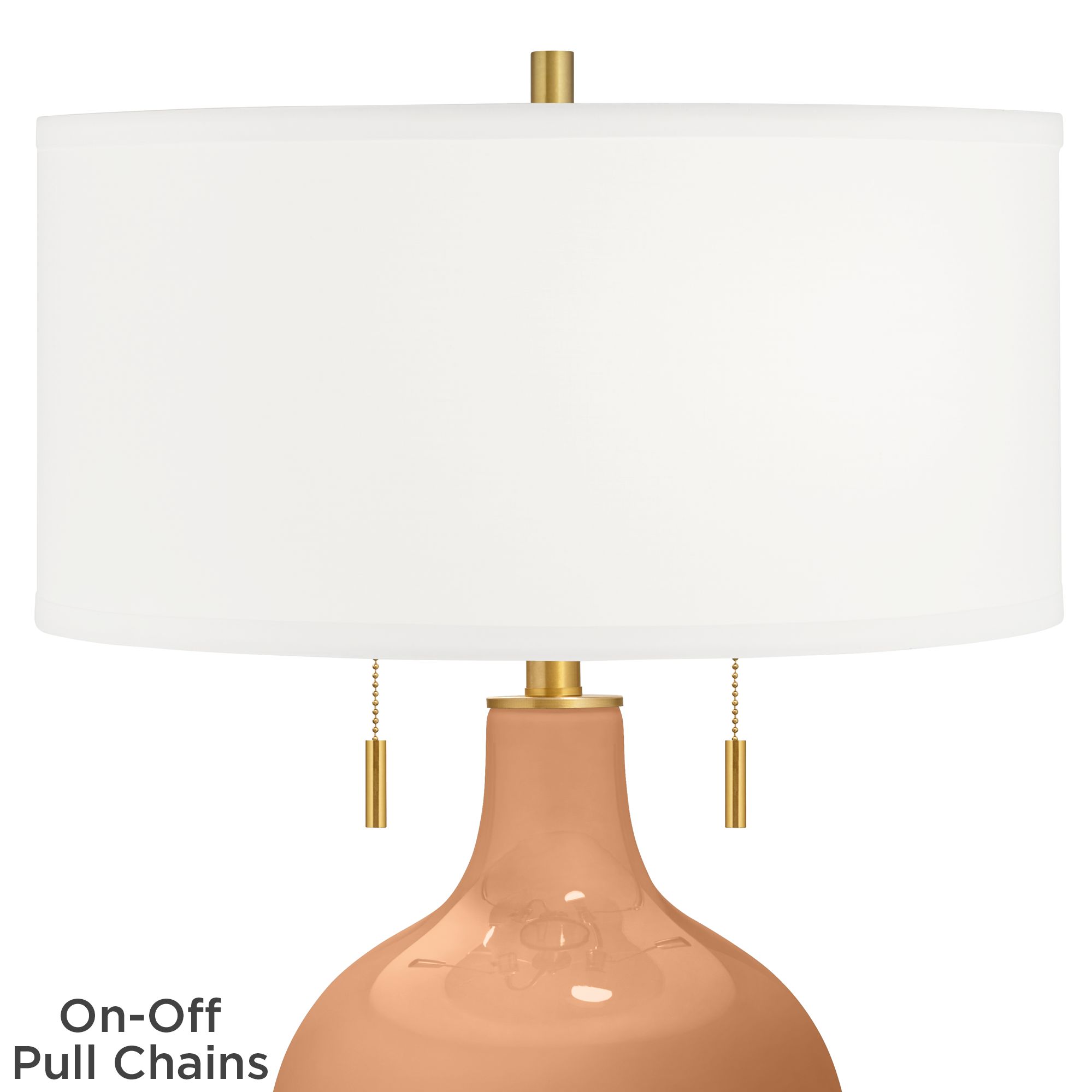 Image 2 Color Plus Toby Brass 28" High Burnt Almond Table Lamp more views