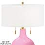 Thumbnail2 of Color Plus Toby Brass 28" High Candy Pink Table Lamp more views
