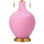 Thumbnail3 of Color Plus Toby Brass 28" High Candy Pink Table Lamp more views