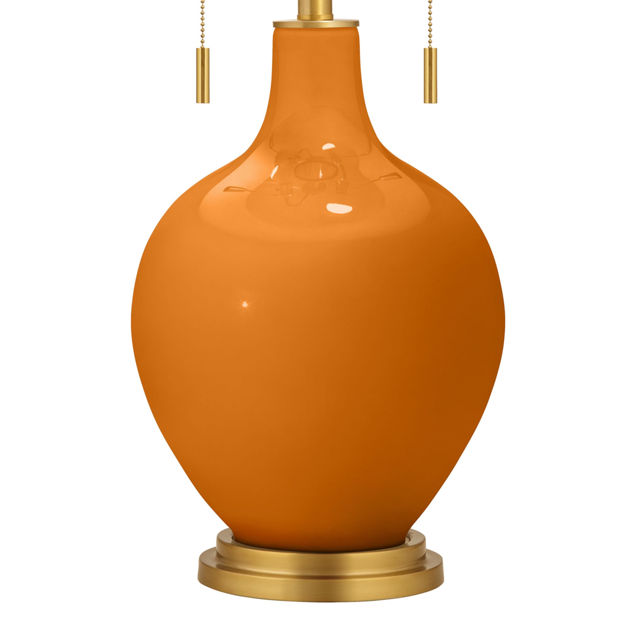 Image 3 Color Plus Toby Brass 28" High Cinnamon Spice Orange Table Lamp more views