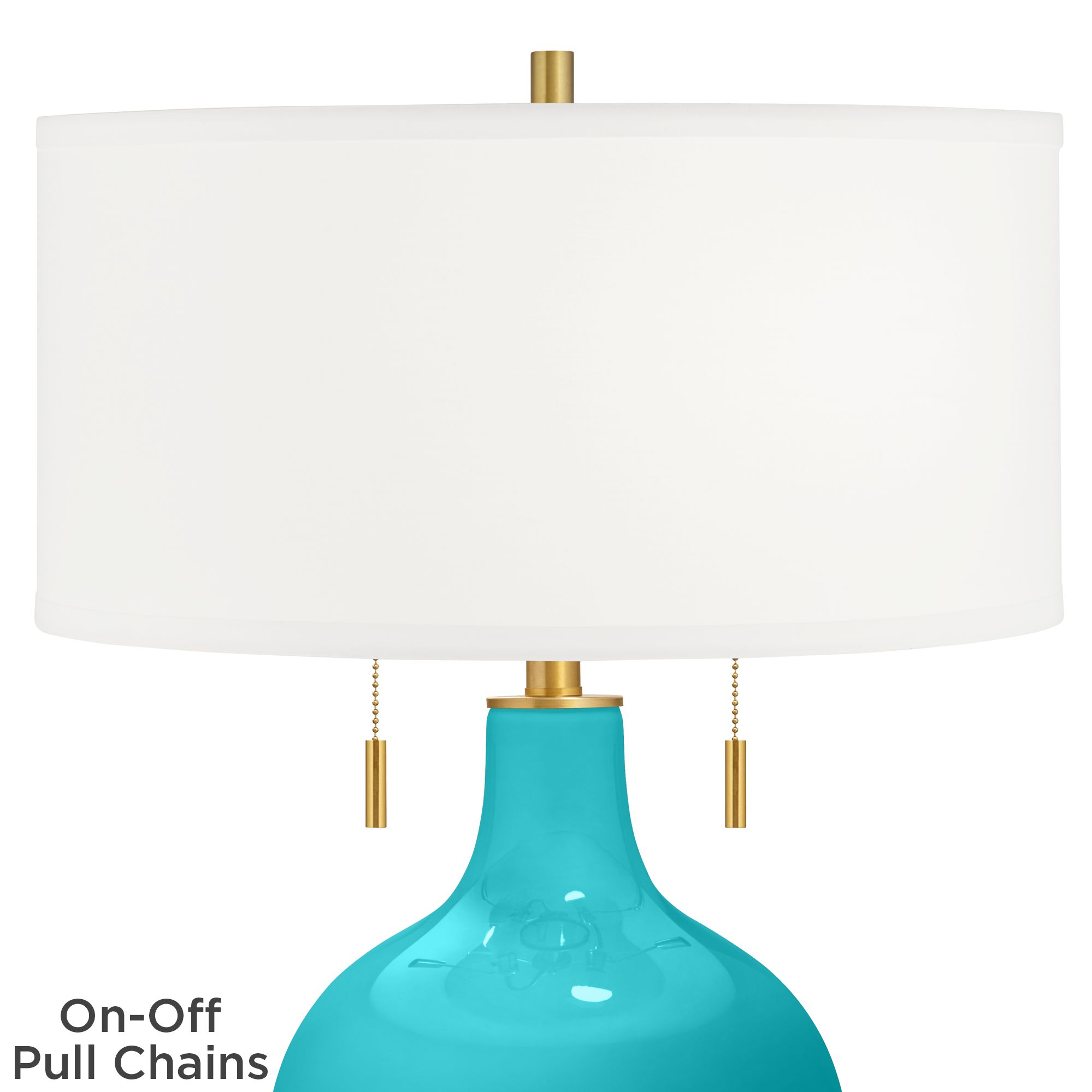 Image 2 Color Plus Toby Brass 28" High Coastal Modern Surfer Blue Table Lamp more views