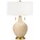 Color Plus Toby Brass 28" High Colonial Tan Table Lamp