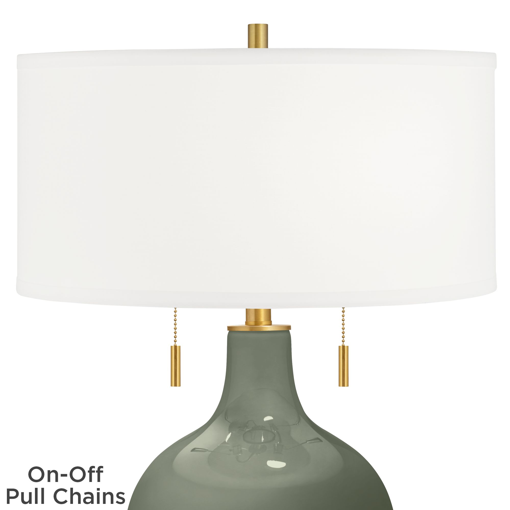 Image 2 Color Plus Toby Brass 28" High Deep Lichen Green Table Lamp more views