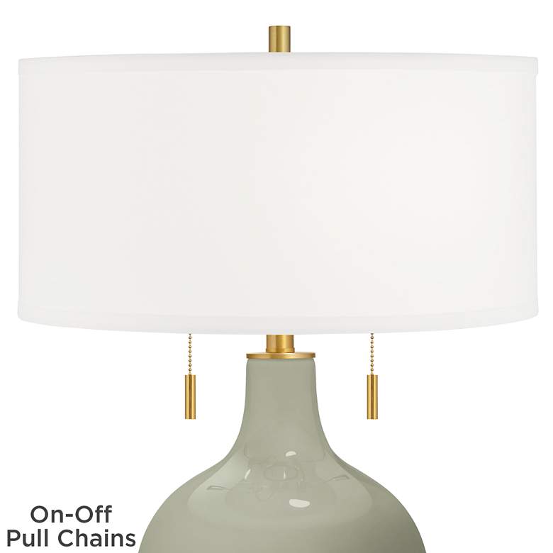 Image 2 Color Plus Toby Brass 28" High Evergreen Fog Green Table Lamp more views