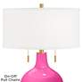 Thumbnail2 of Color Plus Toby Brass 28" High Fuchsia Pink Table Lamp more views
