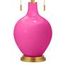 Thumbnail3 of Color Plus Toby Brass 28" High Fuchsia Pink Table Lamp more views