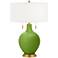 Color Plus Toby Brass 28" High Gecko Green Table Lamp