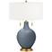 Color Plus Toby Brass 28" High Granite Peak Gray Table Lamp