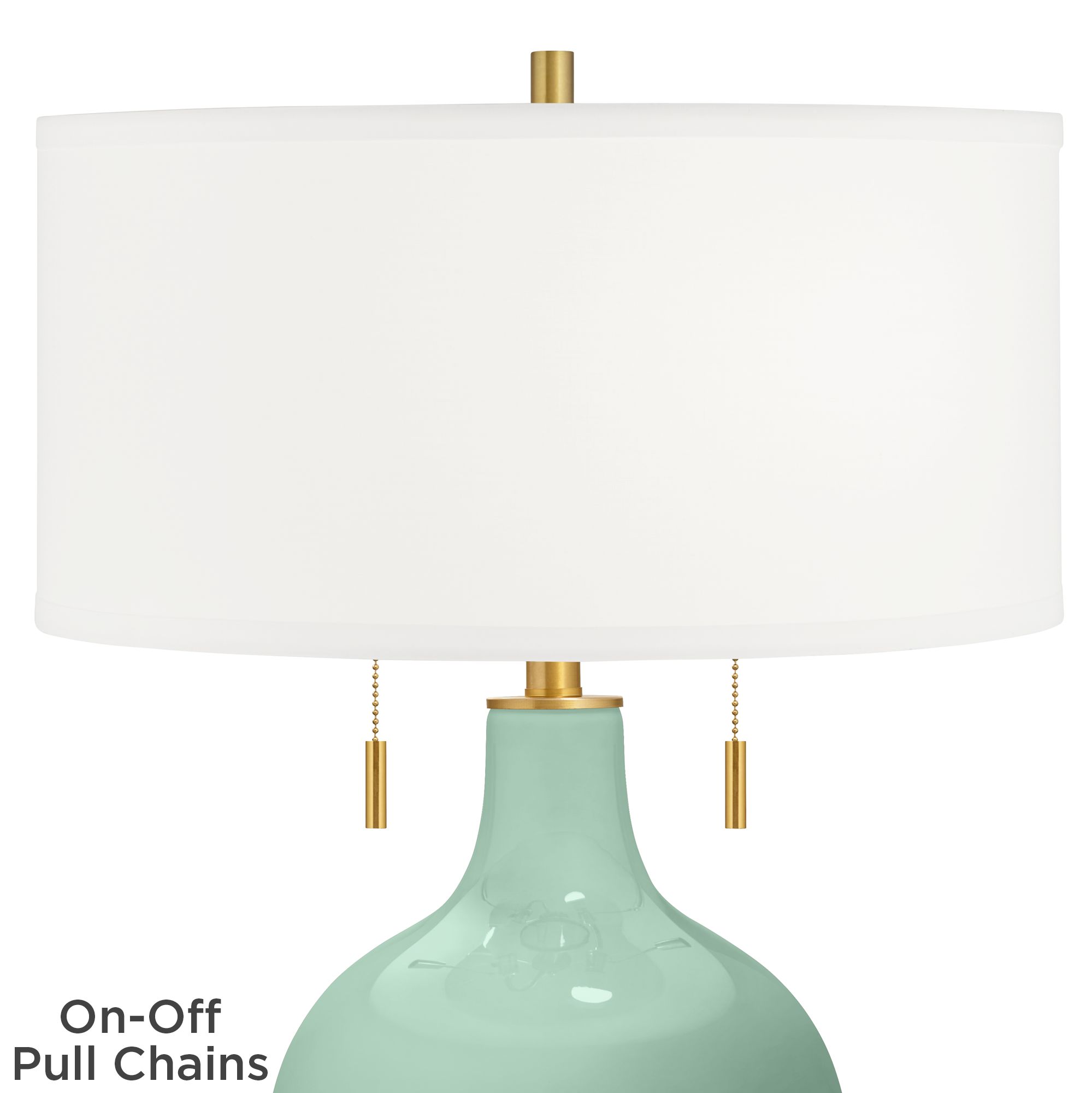 Thumbnail2 of Color Plus Toby Brass 28" High Grayed Jade Green Table Lamp more views