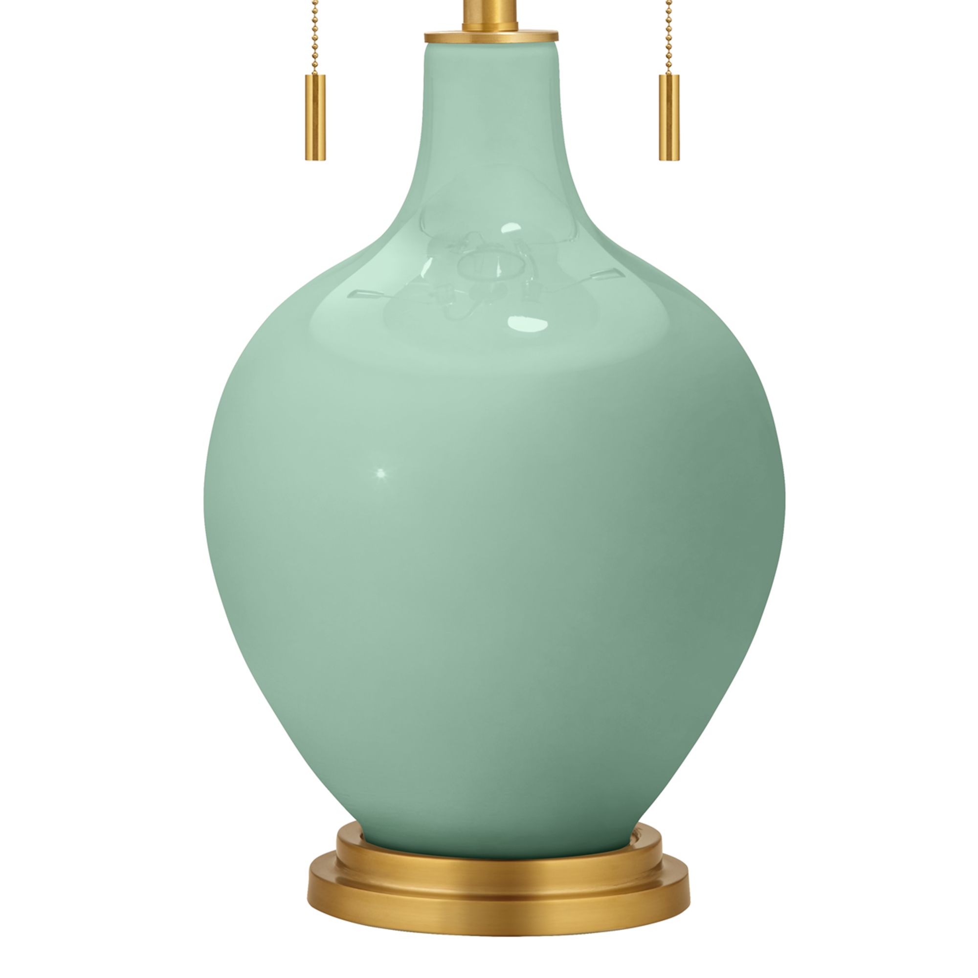 Thumbnail3 of Color Plus Toby Brass 28" High Grayed Jade Green Table Lamp more views