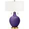 Color Plus Toby Brass 28" High Izmir Purple Table Lamp