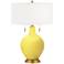 Color Plus Toby Brass 28" High Lemon Twist Yellow Table Lamp