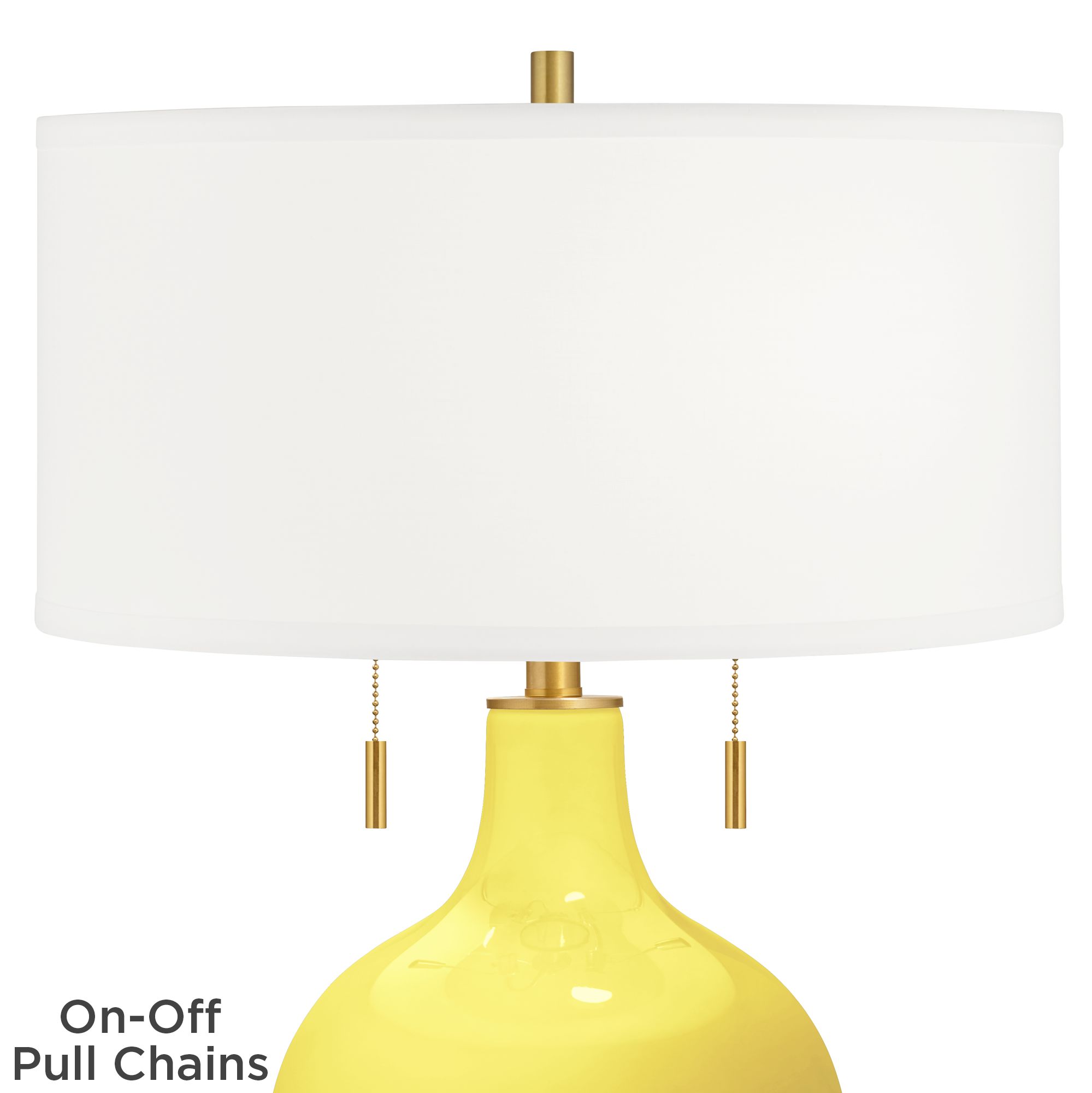Image 2 Color Plus Toby Brass 28" High Lemon Twist Yellow Table Lamp more views