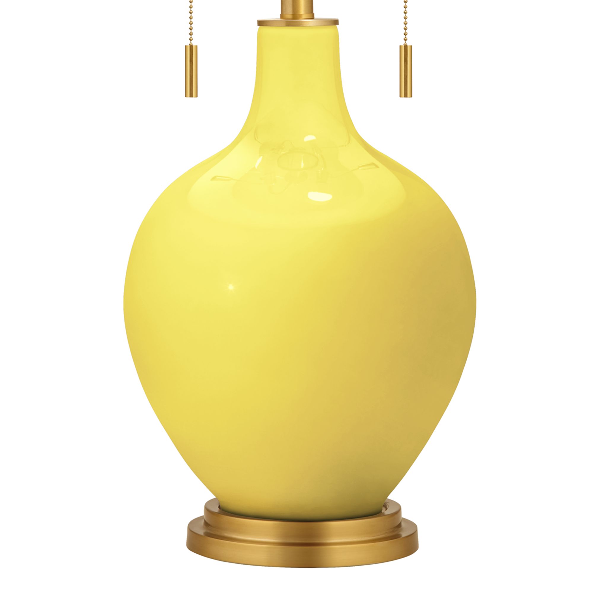 Image 3 Color Plus Toby Brass 28" High Lemon Twist Yellow Table Lamp more views