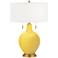 Color Plus Toby Brass 28" High Lemon Zest Yellow Table Lamp