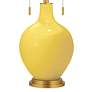 Thumbnail3 of Color Plus Toby Brass 28" High Lemon Zest Yellow Table Lamp more views