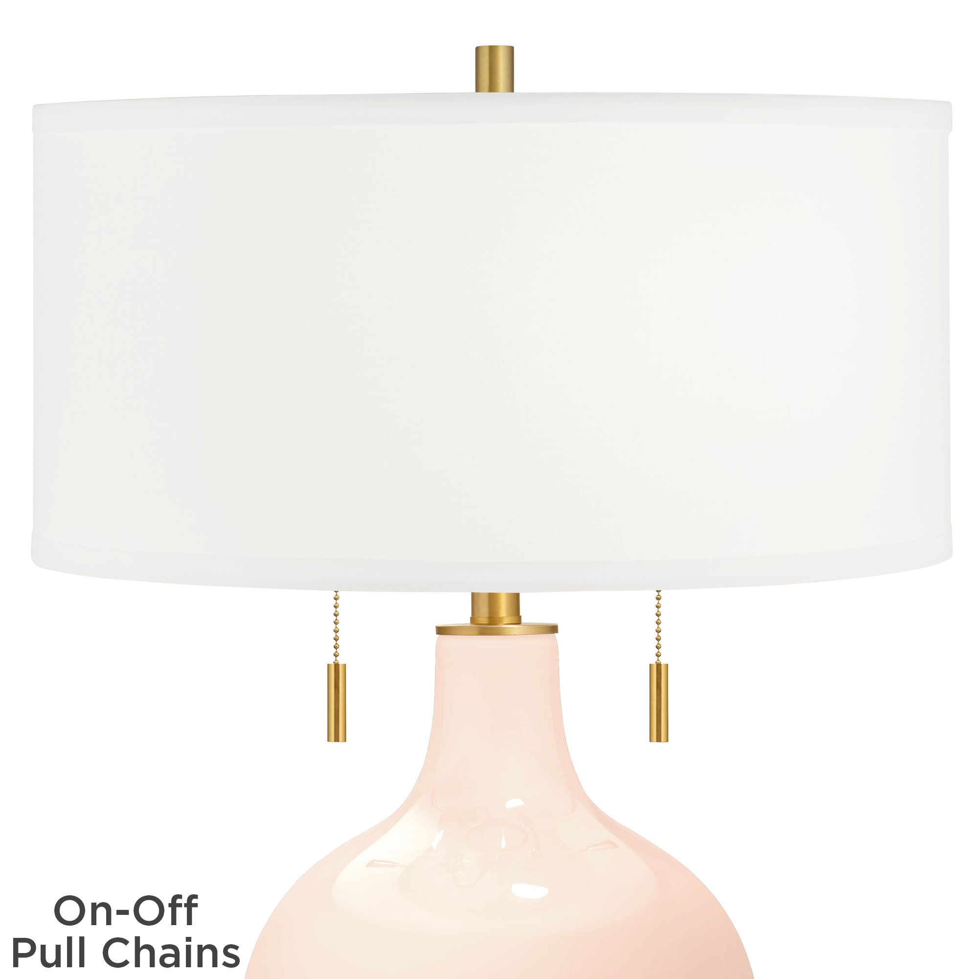 Image 2 Color Plus Toby Brass 28" High Linen White Glass Table Lamp more views