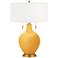Color Plus Toby Brass 28" High Marigold Yellow Table Lamp