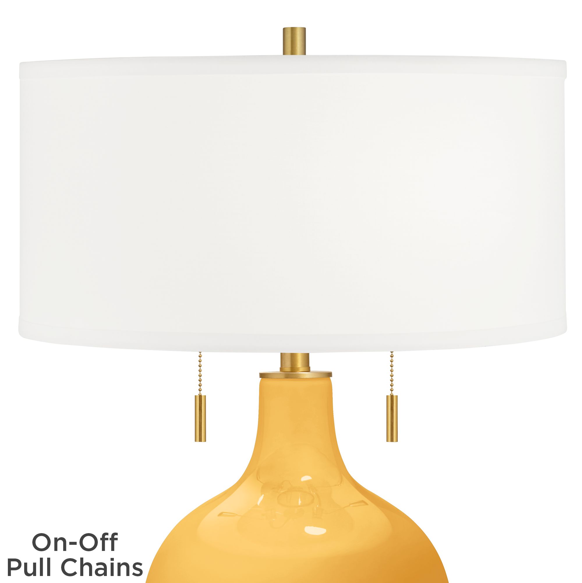 Image 2 Color Plus Toby Brass 28" High Marigold Yellow Table Lamp more views