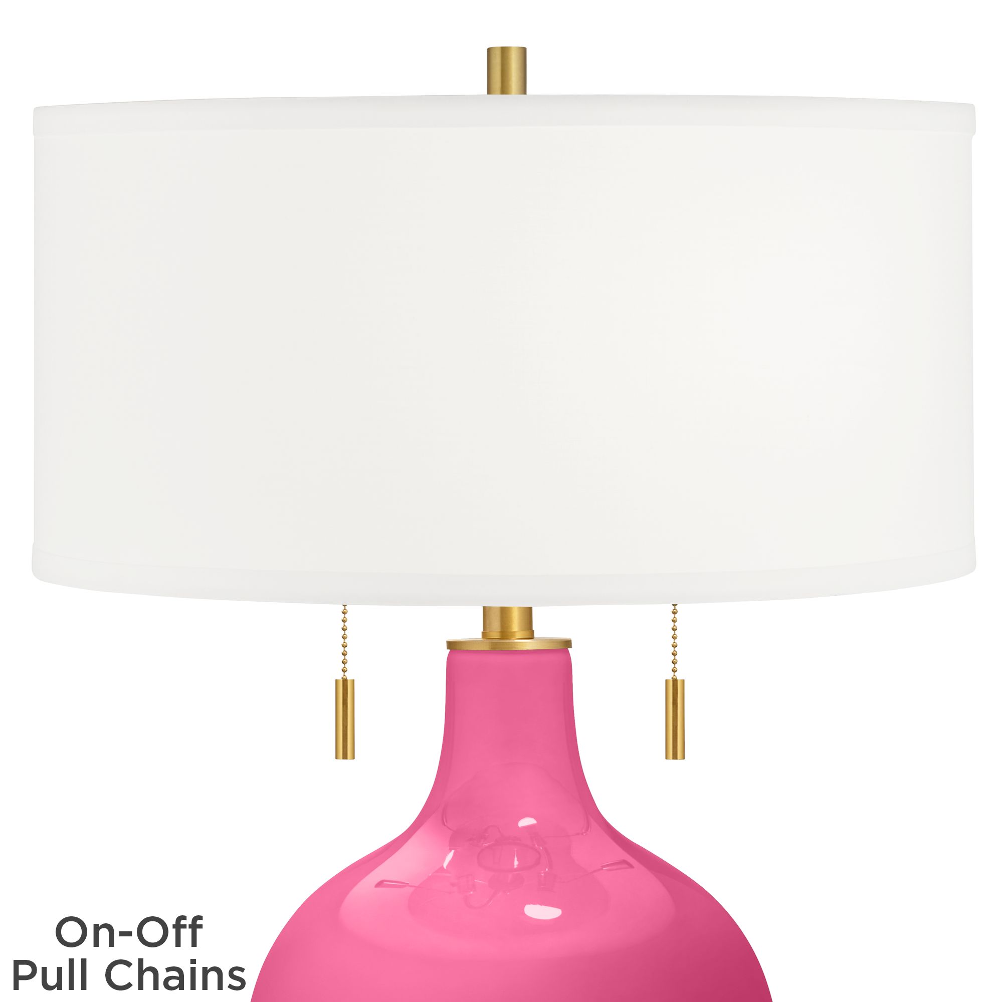 Image 2 Color Plus Toby Brass 28" High Modern Glass Blossom Pink Table Lamp more views