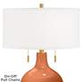 Thumbnail2 of Color Plus Toby Brass 28" High Modern Glass Robust Orange Table Lamp more views