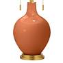 Thumbnail3 of Color Plus Toby Brass 28" High Modern Glass Robust Orange Table Lamp more views