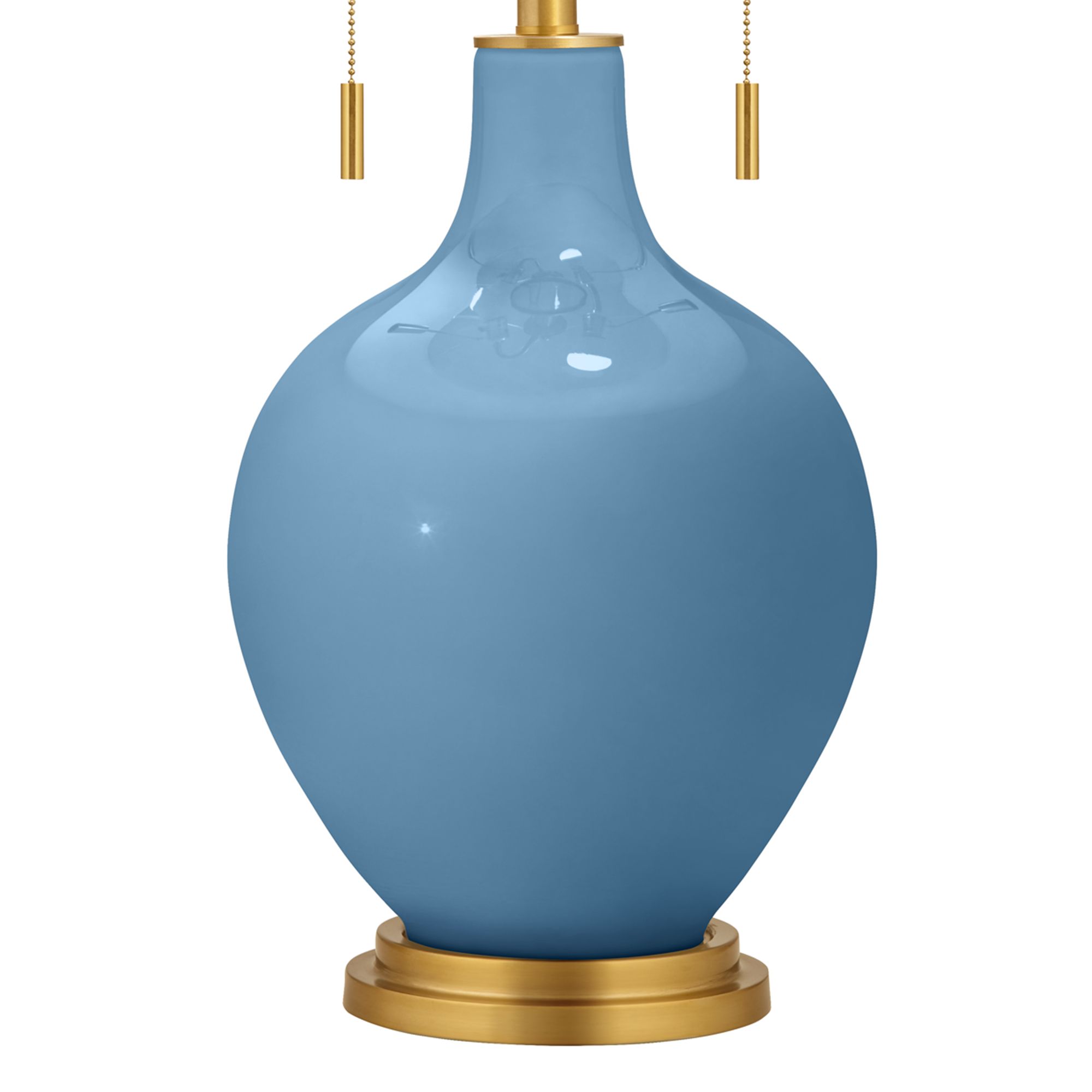 Image 3 Color Plus Toby Brass 28" High Modern Glass Secure Blue Table Lamp more views
