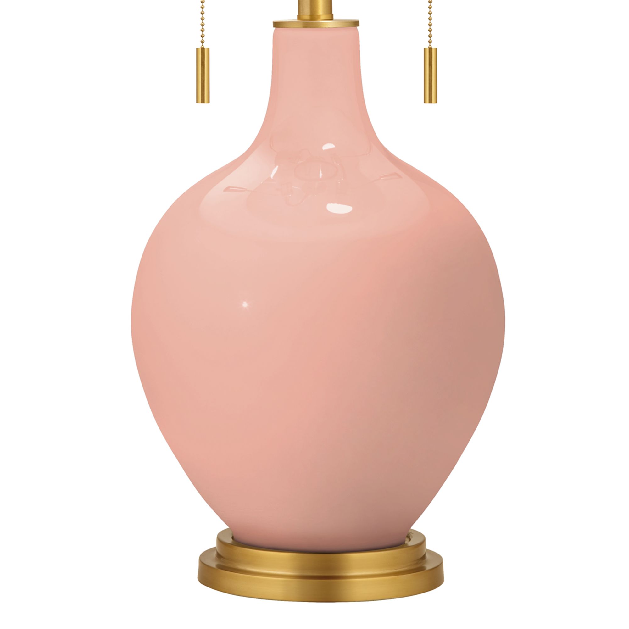 Image 3 Color Plus Toby Brass 28" High Modern Mellow Coral Pink Table Lamp more views