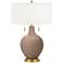 Color Plus Toby Brass 28" High Modern Mocha Brown Table Lamp