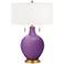 Color Plus Toby Brass 28" High Modern Passionate Purple Table Lamp