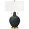 Color Plus Toby Brass 28" High Night Black Table Lamp