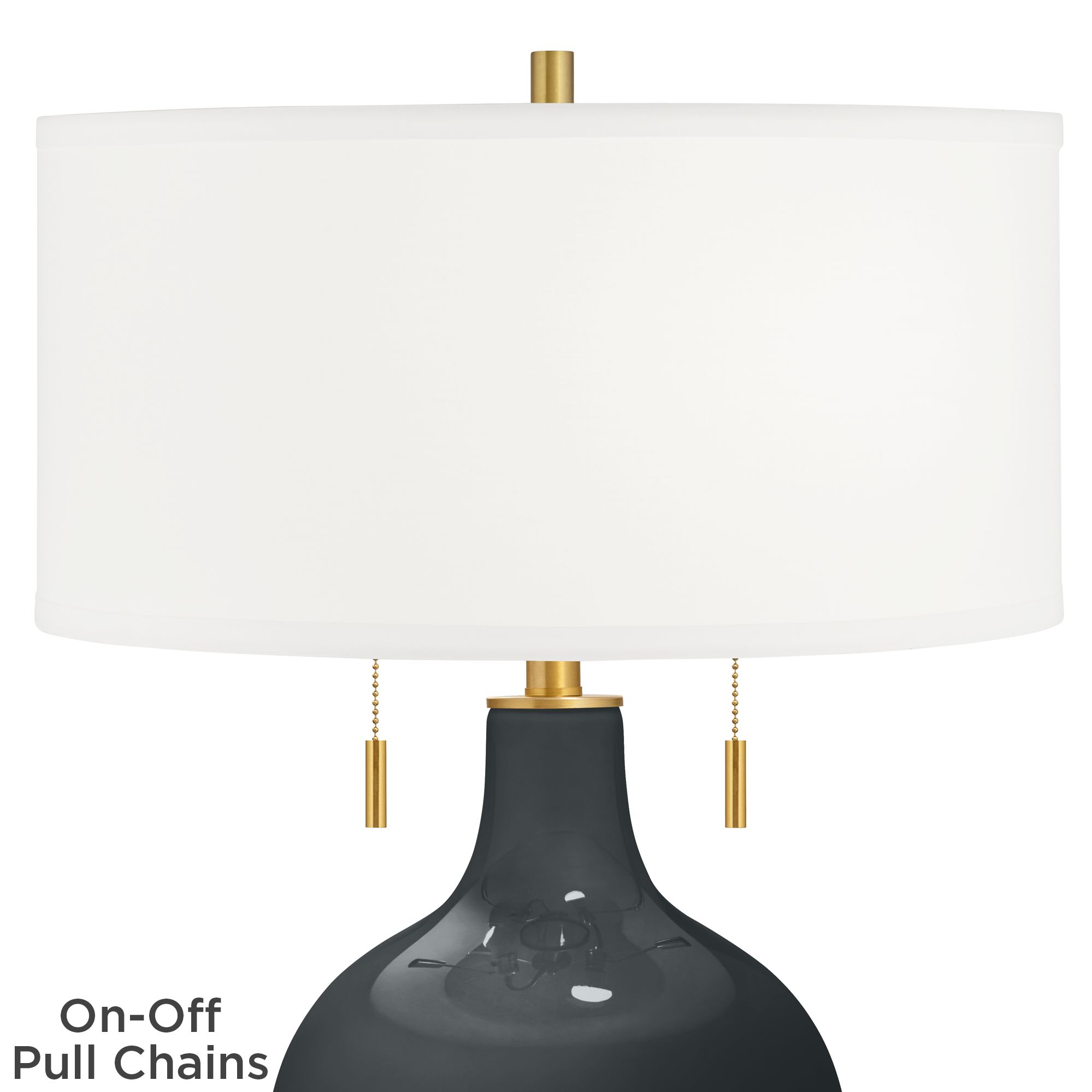 Image 2 Color Plus Toby Brass 28" High Night Black Table Lamp more views