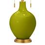 Thumbnail3 of Color Plus Toby Brass 28" High Olive Green Table Lamp more views