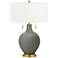 Color Plus Toby Brass 28" High Pewter Green Table Lamp