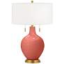 1_Color Plus Toby Brass 28" High Pink Coral Reef Table Lamp
