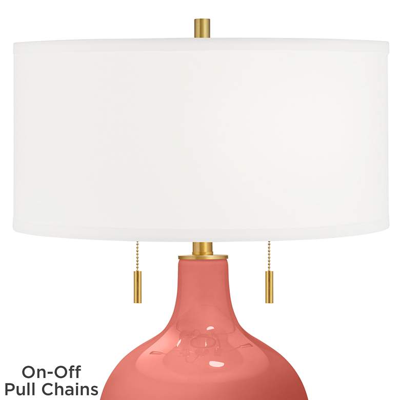 Image 2 Color Plus Toby Brass 28" High Pink Coral Reef Table Lamp more views