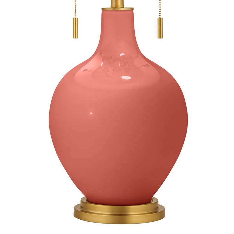Image 3 Color Plus Toby Brass 28" High Pink Coral Reef Table Lamp more views