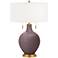 Color Plus Toby Brass 28" High Poetry Plum Purple Table Lamp