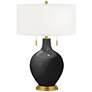 1_Color Plus Toby Brass 28" High Tricorn Black Table Lamp
